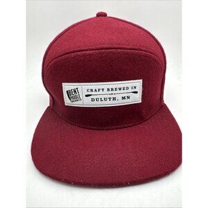 Bent Paddle Brewing Company 5 Panel Hat Cap Wool Leather Strapback Adjustable